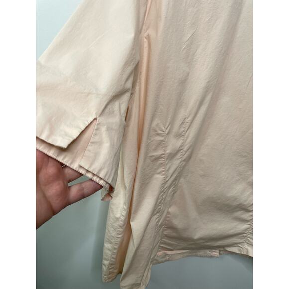 Lane Bryant VNeck Collared Button Up Blouse Light Peach Stretch Plus Size 26 28 - Picture 6 of 9